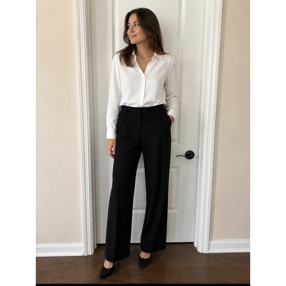 Michael Kors Womens Pants Black‎ Size 6 Mid Rise Career Office Rayon Pockets
